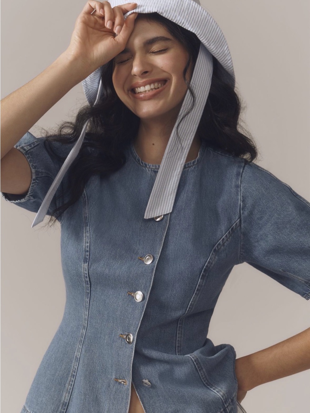 ALIGNE Anais Denim Waisted Shirt